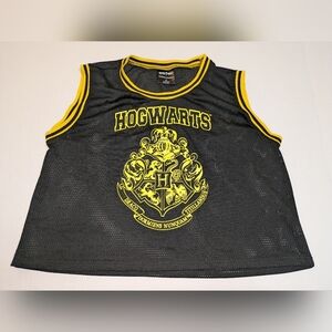 Harry Potter Black and Yellow Hogwarts Crop Top Jersey EUC Teen SIZE 2X